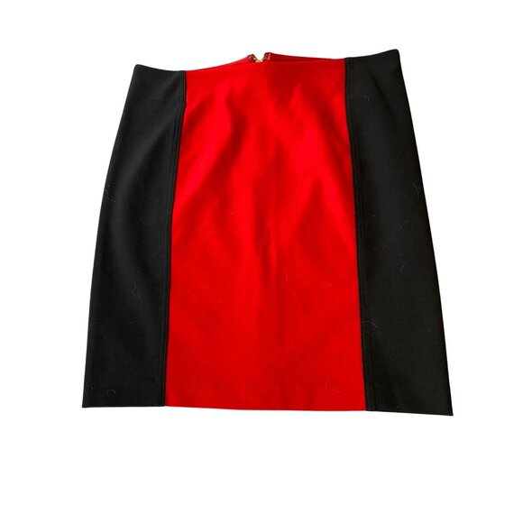 Michael Kors Womens Colorblock Pencil Skirt Black & Red Skize 10 - Picture 1 of 9
